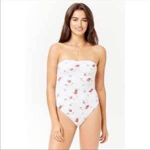 floral strapless bodysuit NWT | size: small